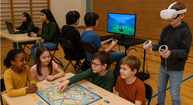 Barn som spelar spel