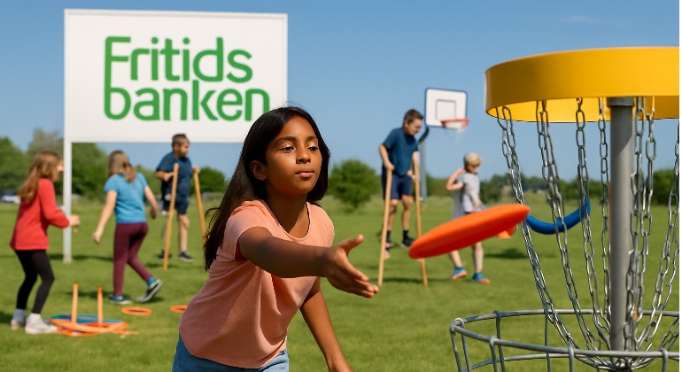 Barn som spelar spel ute