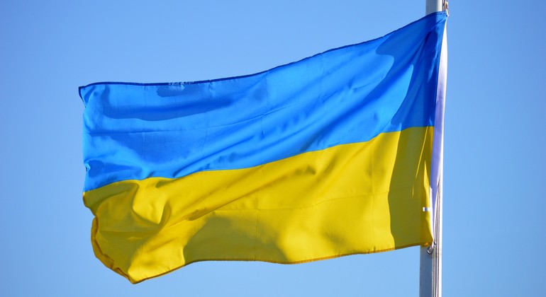 Flagga Ukraina, blå och gul