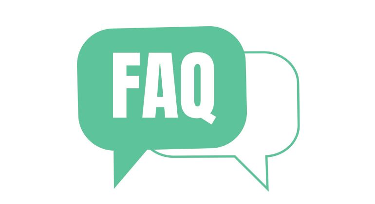 Pratbubbla med text FAQ