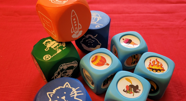 Tärningar med olika bilder på